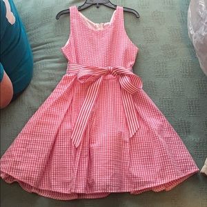 Pink and white dress